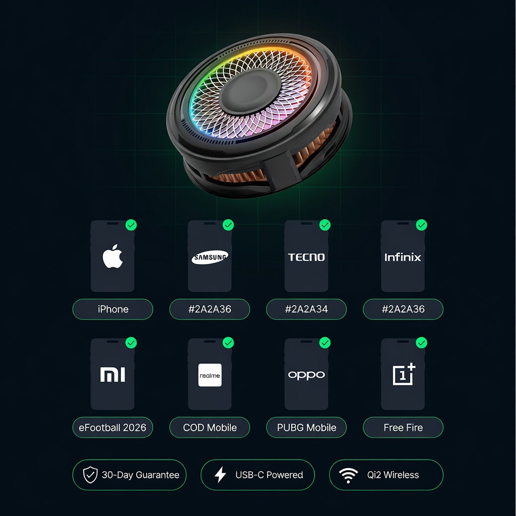 DCZ RGB Wireless 15W Charging Cooler