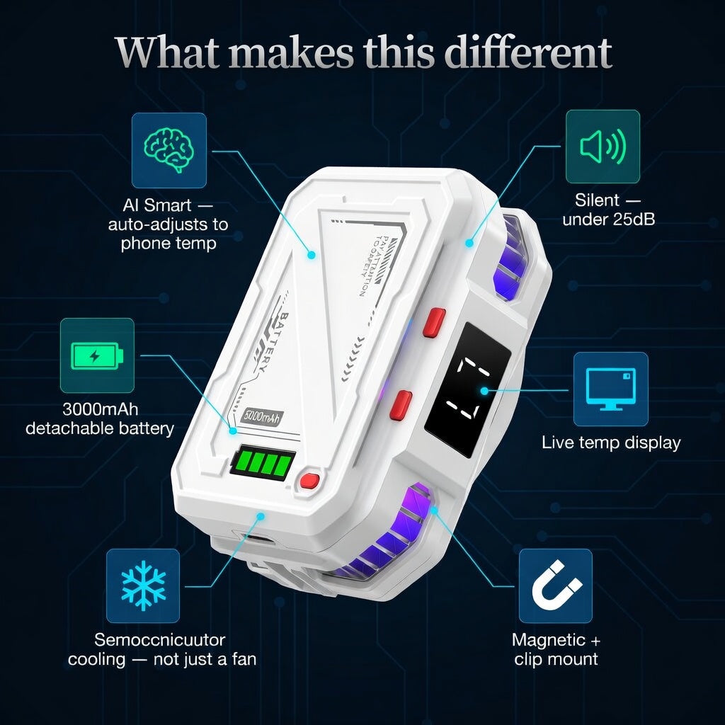 DCZ Rechargeable Phone Cooler For Gamers