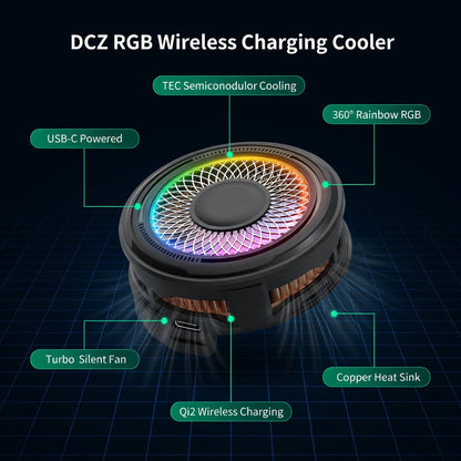 DCZ RGB Wireless 15W Charging Cooler